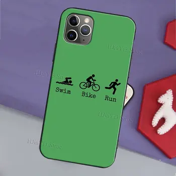 Plávať Bicykli Spustiť Triatlon TPU puzdro Pre iPhone X XR XS Max SE 2020 6 7 8 Plus 11 Pro Max 12 Pro Max mini Coque