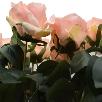 10 Hláv Umelého Hodvábu Francúzsky Ruže Kvetinový Kytice Falošné Kvet Usporiadať Tabuľku Daisy Svadobné Kvety Decor Strany Príslušenstvo Flores