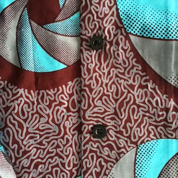 Nigéria Havajské Afriky Vosk Tlač Košele Pre Mužov Bavlna Muž Luxusné Aloha Kvet Kvetinový Afriky Batik Bežné Tričko Oblečenie