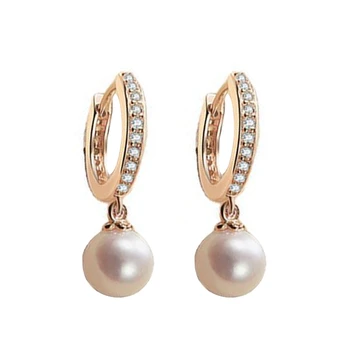 2020 Nové dámske Náušnice, Módne Jednoduché Pearl Stud Náušnice Pre Ženy Rose Okrúhle Náušnice S Perlami Šperky, Darčeky