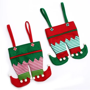 Kreatívne Candy Bag Santa Claus Darčekové Tašky Velvet Prúžok Tlače Kabelka Vianočný Strom Visí Prívesok Vianočnú Atmosféru Dekor