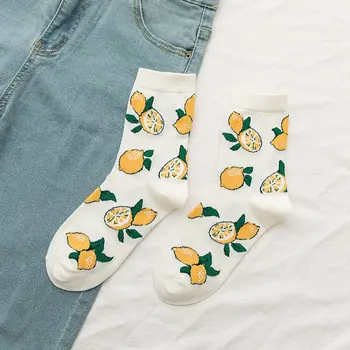 Ponožky dámske Pančuchy, Doplnky, Módne Jar Jeseň Bavlna kórejský Japonský Štýl Roztomilý Ovocie, Zelená Dievčatá Pančuchy