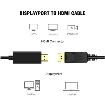 DP na kompatibilný s HDMI 1080P Full HD Displayport Kábel Samec Samec Display Port Adaptéra Converter 1.8 m Kábel medzi PC a TV, Projektor