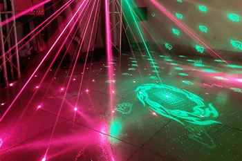 Hot predaj RGB Laser DMX512 LED Fáze Svetlá Skener DJ Svetelný Efekt Laserový Projektor Disco Lúča Laserová Fáze svetelný efekt