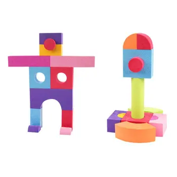 50 Kusov EVA Geometrie Stavebné Bloky pre Stohovanie Hra Farba Tvar Uznanie Predstavivosti Rozvoj Hračky pre Deti Baby Deti