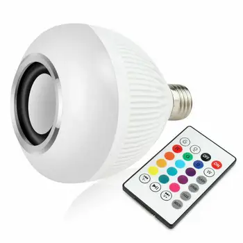Inteligentný Život Multifunkčné E27 Bezdrôtový Smart Žiarovky Bluetooth Reproduktor LED Žiarovka Reproduktor RGB 12W Podpora Vzdialeného-kontrolka