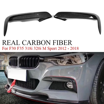Carbon Fiber Predný Nárazník Canards Štiepačky Hmlové Svietidlo Kryt Výbava Pre-BMW Radu 3 F30 F35 318I 320I M Sport 2012 - 2018