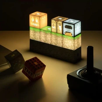 Bane Plavidlo Blokov Budovy Svetlo USB Rechargable Tlačidlo Typ Lampy Decsktop Dekorácie, Darčeky pre Deti, Deti, Chlapec a Dievča L