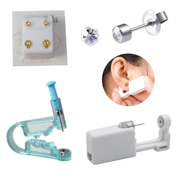 1PC Jednorazové Sterilné Ear Piercing Zbraň Jednotky Chrupavky Tragus Helix Stud Náušnice BEZ Bolesti Bezpečné Piercing Nástroj, Stroj Súprava Šperkov