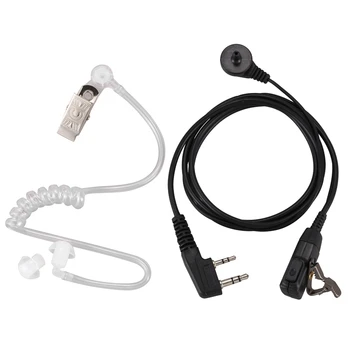Nový 2 Pin PTT MIC Headset Covert Akustické Trubice V uchu Slúchadlo Pre Kenwood TYT Baofeng UV-5R BF-888S CB Rádio Príslušenstvo