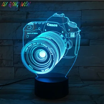 Fotoaparát 3D Ilúziu Led Nočné Svetlo Dotykový Snímač Dropshipping 2019 Batérie Nočné Svetlo Dieťa Dieťa Narodeninám Usb Led Lampa 3d
