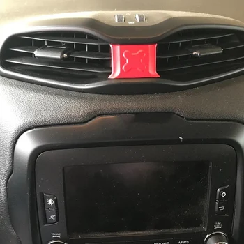 ABS Červená Air Vent Výbava Kryt Kryt Interiérové Doplnky Diely na Jeep Renegade AŽ 2016