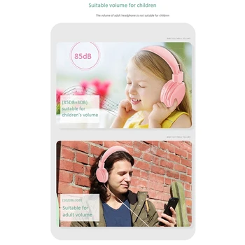 Detská Skladacia Headset 3,5 mm Jack Kompatibilné s iPad, Mobilný Počítač MP3/ 4, Kindle Mikrofón Káblové