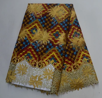 Hot Predaj Afrických Vosk čipky tkaniny vysokej kvality výšivky a kameňa francúzsky Čistý čipky textílie pre svadobné šaty TS7876