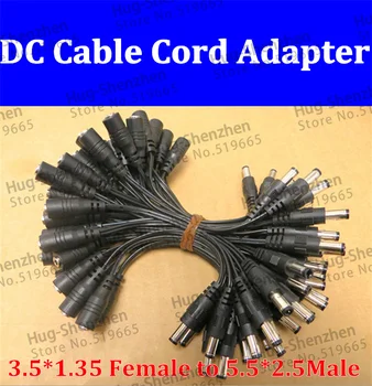 DC Napájací Kábel Kábel Adaptéra s plochý kábel 5.5*2.5 Muža na 3.5*1.35 Žena 20Qty,