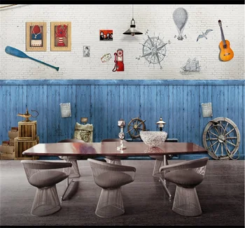 Milofi Modrá dreva Stredomoria pozadí nástenné maľby vlastnú tapetu 8D nepremokavé stenu handričkou