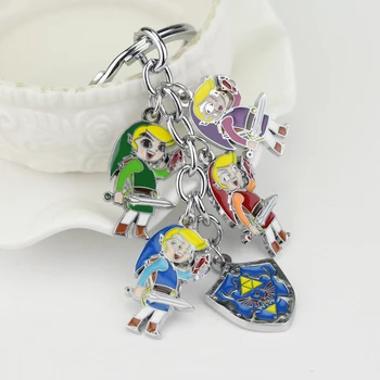 Anime, Komiksu The Legend of Zelda Keychain Kovové Obrázok Hračky Keychains Prívesky Kawaii Roztomilý Meč Tlačidlo Prevodníky Deti Hračky Darček