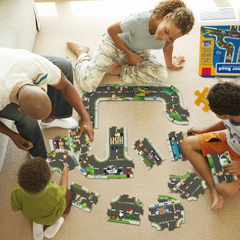 Cestný Železničný Mesto Cestnej Motív Puzzle, Hračky Pre Deti Prepravu Vedomosti Hádanky Hračka Baby Zábavné Vzdelávacie Hračky Pre Deti,