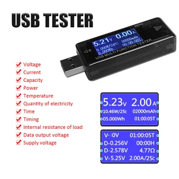 11 v 1 Elektrickej energie USB tester Digitálny Voltmeter Ammeter Prúd Napätie Kapacita Merač Energie Indikátor Napájania Detektora