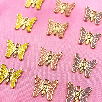 10Pcs/veľa Multicolor Roztomilý Motýľ Zliatiny Kúzlo Módne Kovové Zvierat, Hmyzu Prívesok Na Náhrdelník Šperky Robiť Ručne Dodávky