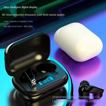 Bezdrôtový Bluetooth Headset s Prenosné Plnenie Box Digitálny Displej, Slúchadlá Nepremokavé Zníženie Hluku Stereo Slúchadlá