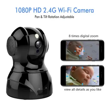 2,4 GHz Bezdrôtová WiFi IP Kamera 1080P HD Baby Monitor Detekcia Pohybu obojsmerné Audio Night Vision Camera Home Security Monitor