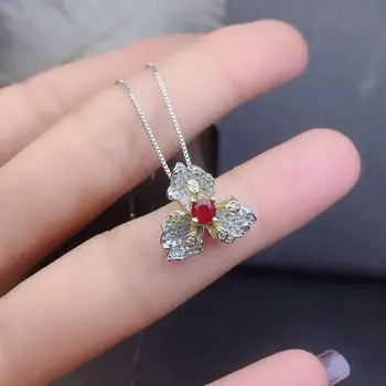 KJJEAXCMY jemné šperky prírodné ruby 925 sterling silver ženy drahokam náhrdelník prívesok náušnice, prsteň podporu test krásne