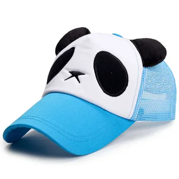 Móda Krásne Kreslené Panda Rýchle Suché Šiltovku Letné Vonkajšie Plátno Priedušná Netto Muži Snapback Hip Hop Ženy Slnko Klobúk