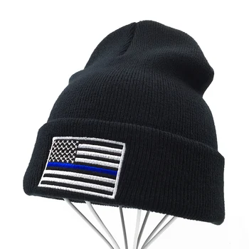 Zdvihol vlajku výšivky teplé Zimné klobúk mens ženy gorros Čiapočku klobúk 3D vlajka klobúk vonkajšie hip hop Americkej vlajky Pletené čiapky