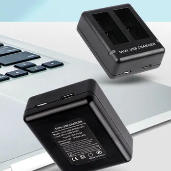 Duálny Nabíjačka Účtovná Vreckový Fotoaparát Prvky s USB C + Micro USB Vstup pre GoPro Hero 9 Hero9 Čierna