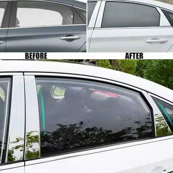 6Pc Nastaviť Auto Okno Pilier Príspevok Pokrýva Chránič Výbava Chrome Nerezovej Ocele pre Hyundai Sonata-2019 Príslušenstvo