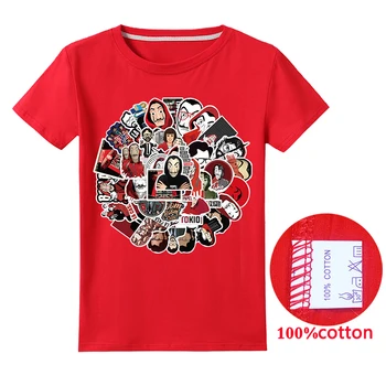 Peniaze Heist T-shirt Hip Hop Blúzka Chlapec Oblečenie Dievčatá Tshirt La Casa De Abstraktných Bežné Kreslené Tričká pre Dospievajúcich Camiseta
