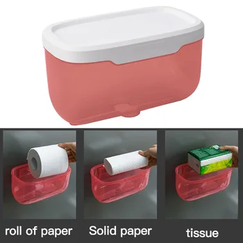 Tkanivo Box Nepremokavého Papiera Roll Držiak Na Stenu Wc Skladovanie Prípade Kúpeľňa Jasné Polica