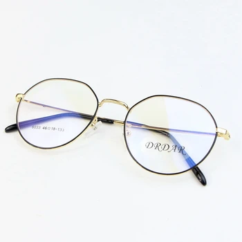DRDAR dámske Okuliare 6033 Rámy, Kovové Retro kolo štýl Mužov Optické holý rám skla Môžu byť vybavené šošovky