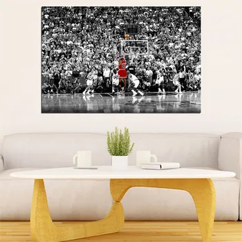 HD Tlač 1 Kus Plátna Umenie Michael Jordan Posledný Výstrel Basketbalového Hráča Športové Plagát Maľby Nástenné Art Obraz Domova