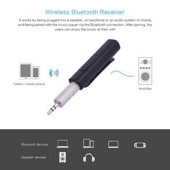 EDAL Bezdrôtové Bluetooth Prijímač Auto Handfree 3,5 mm Streaming A2DP Auto AUX Audio Adaptér S Mic Pre Auto, SmartPhone, MP3