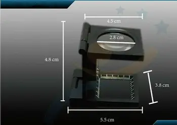 8X Full Metal Skladanie Bielizne Tester Loupe LED Závit Počítadlo zväčšovacie sklo Látkou Testovanie Magnifyingf Sklo