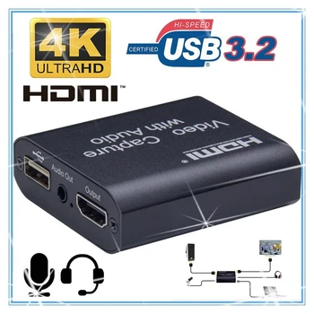 1080P 4K HDMI digitalizačné Zariadenie HDMI USB 3.0 digitalizačné Karty s 3,5 mm Stereo Výstup pre PC OBS Live Vysielanie