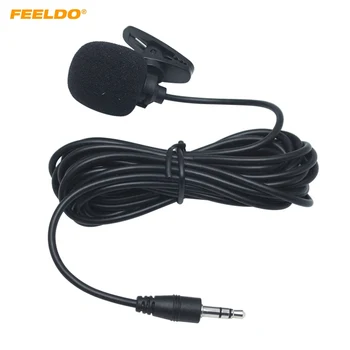 FEELDO 5 ks 3,5 mm TRS Mikrofónu Súpravy Clip-On Pre Auta GPS Interiéru Handsfree Hovory S Jack a 3 m Kábel
#4253