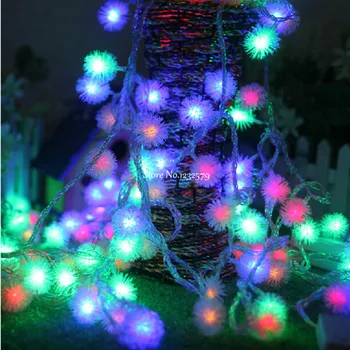 Multicolor 30 M 300 LED Víla String Svetlá Edelweiss Snehové gule na Vianočný Stromček Záhrada Vonkajší Krytý Svadobné Dekor Dovolenku