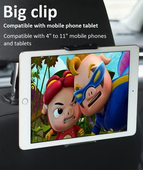 Auto Zadnom Sedadle Telefón, Tablet PC Držiak Pre iPhone Samsung iPad o 360 Stupňov Rotácie držiak do Auta opierky hlavy, Stredová Stojan
